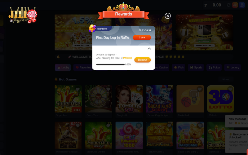 How to register an account on Jili Official 7 first-day-log-in-raffle