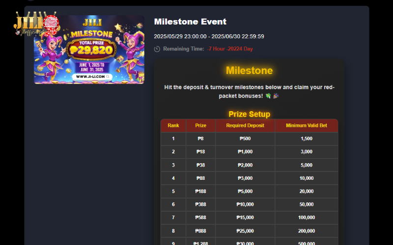 PROMOTION - JILI OFFICIAL 3 milestone event at jiliofficial
