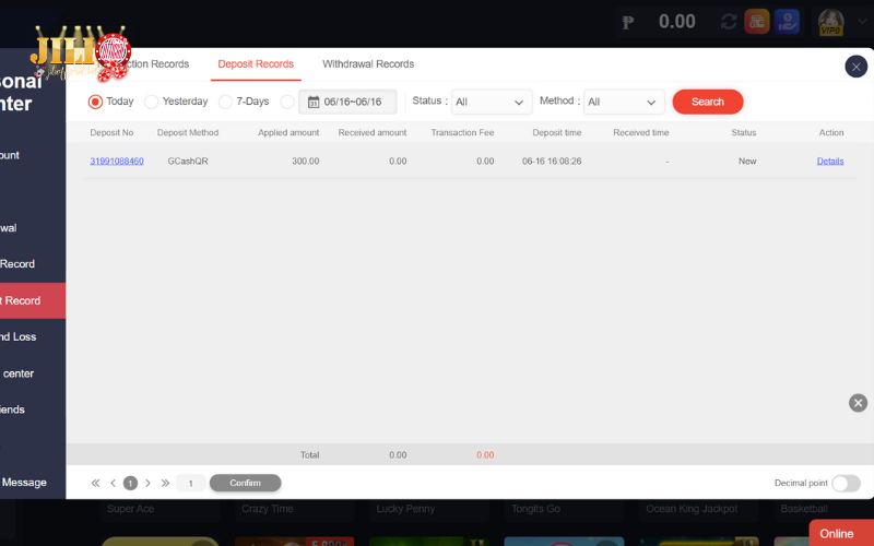 Deposit - Jili Official 9 view-deposit-history