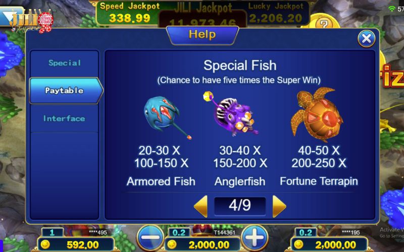 Jackpot Fishing - Shoot Fish, Win Boss Jackpot Up to 888X 12 special-fish-payout-table